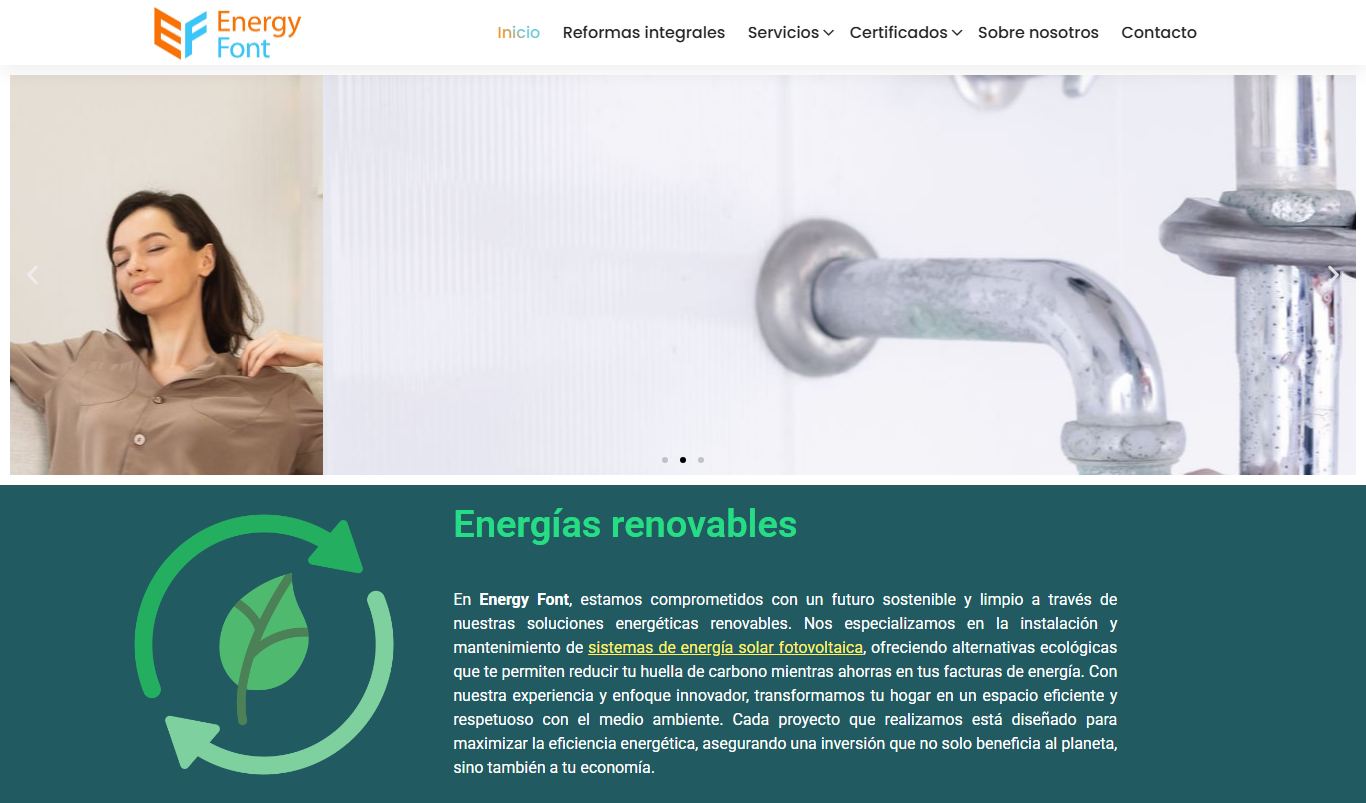 Captura de la web Energyfont