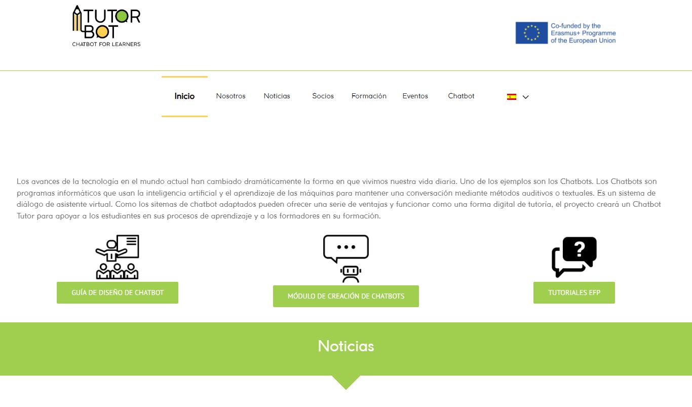 Captura de la web Tutorbot